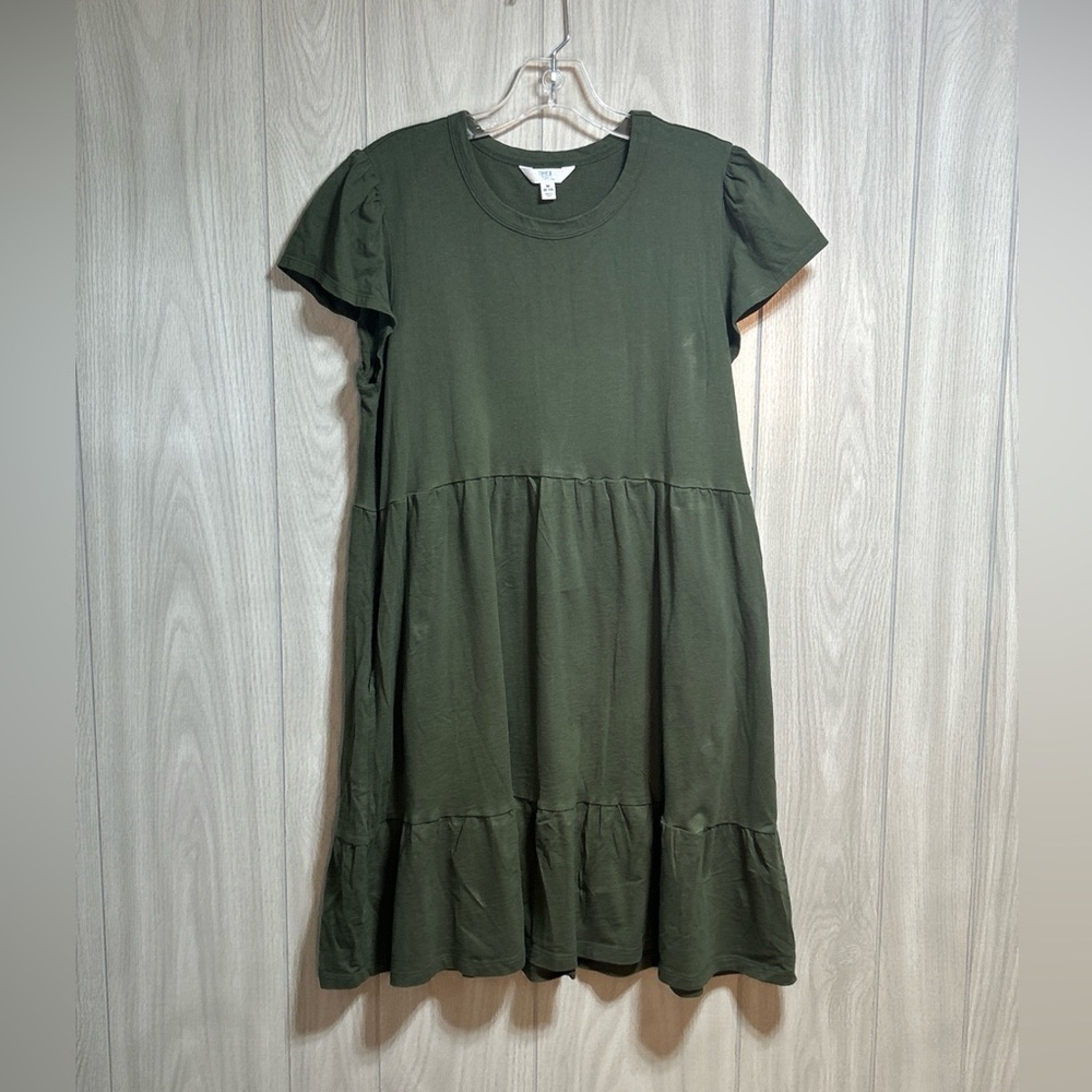 Time And Tru Green Knee Length Dress Size Medium